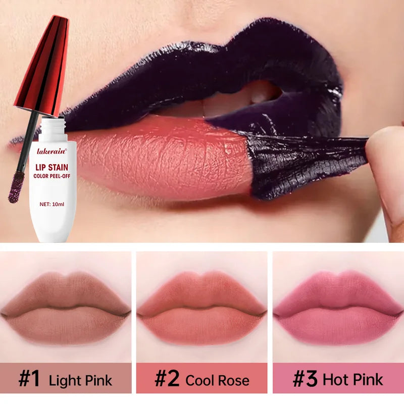 Peel Off Lip Stain Tattoo Tint - Long Lasting Waterproof Lip Color with Rich Pigment