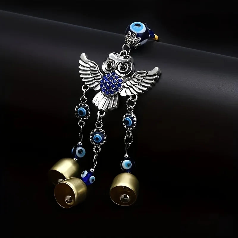 Blue Owl Wind Chime for Outdoor Garden & Courtyard Decor - Birthday Gift
