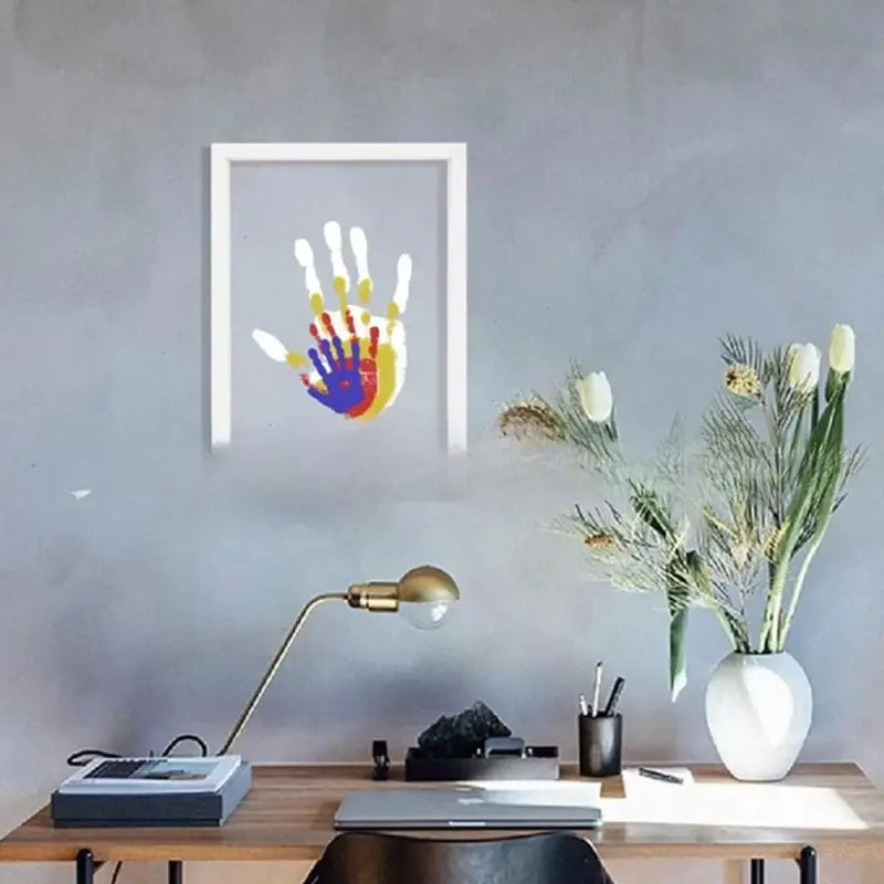 DIY Wooden Handprint Photo Frame Kit with Paints and Accessories - Family Keepsake