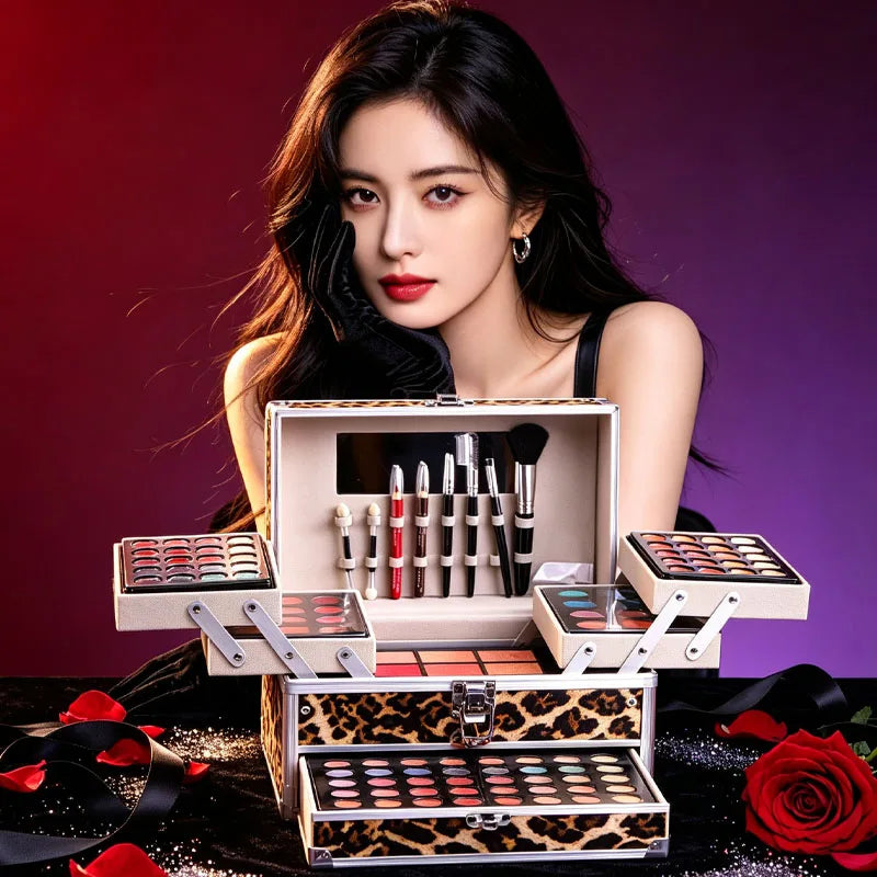 All-In-One Eyeshadow Makeup Kit for Women & Beginners with Mirror, Blusher, Eyeliner, Eyebrow Powder, Perfect for Natural & Glam Looks