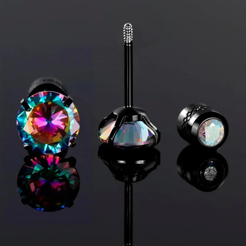 Hypoallergenic CZ Earrings for Sensitive Ears - Stainless Steel Studs for Women Men