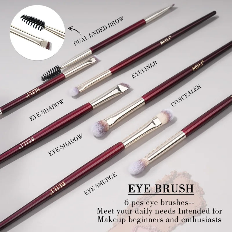 9-Piece Eyeshadow Brush Set - Synthetic Makeup Brushes for Liquid, Cream & Powder