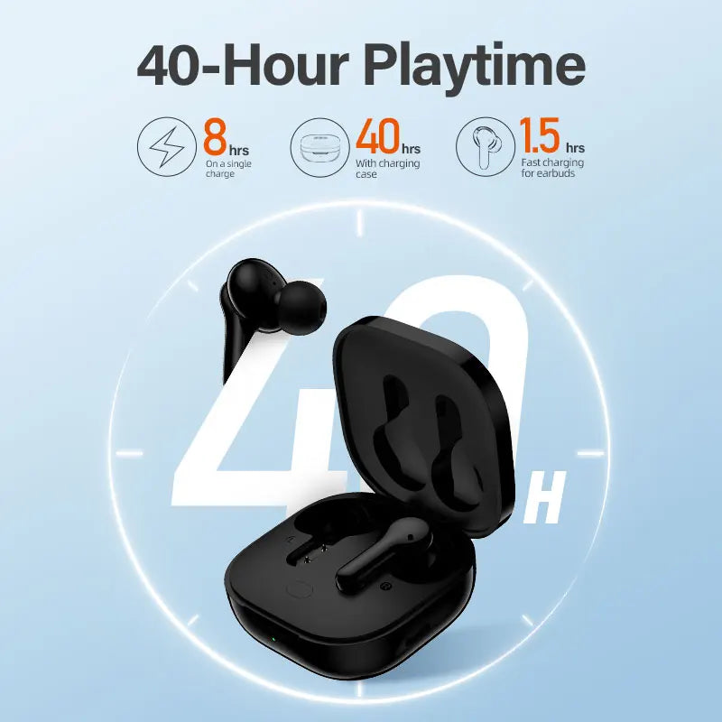 Wireless Earbuds with 40H Playtime, Noise Cancelling Microphones & Touch Control