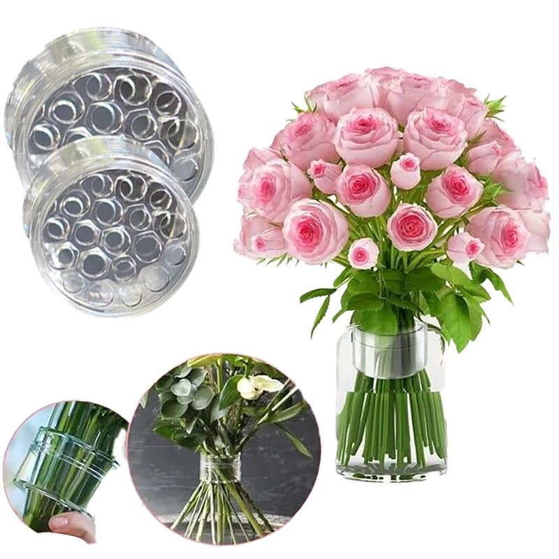 2pcs Spiral Flower Stand Ring Acrylic Floral Support DIY Bouquet Holder
