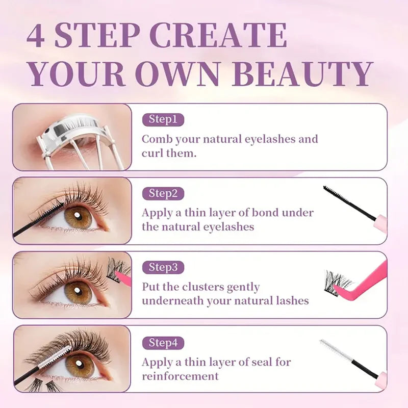 Waterproof Eyelash Adhesive & Sealant for DIY Clustered & False Eyelash Makeup