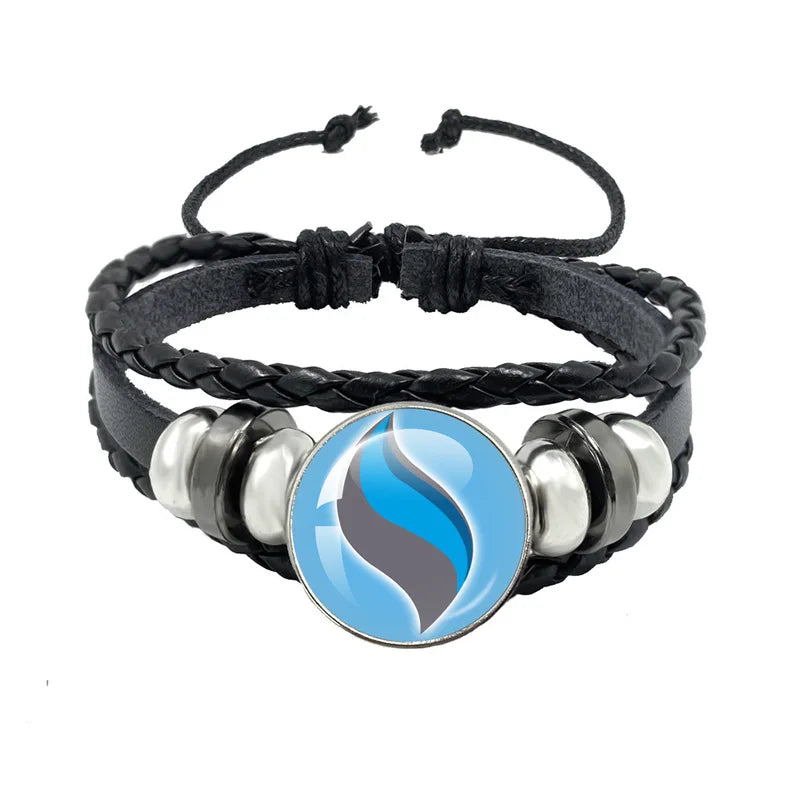 Anime Mega Stone Poke Snap Leather Bracelet with Glass Cabochon Adjustable Jewelry for Women Kids Gift