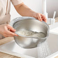 Stainless Steel Rice Washer Strainer Bowl Kitchen Sieve & Colander