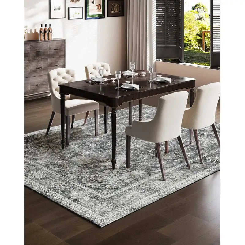 Large Washable Non-Slip Indoor Area Rug - Soft Tear-Resistant Carpet for Bedroom Living Room Kids Office