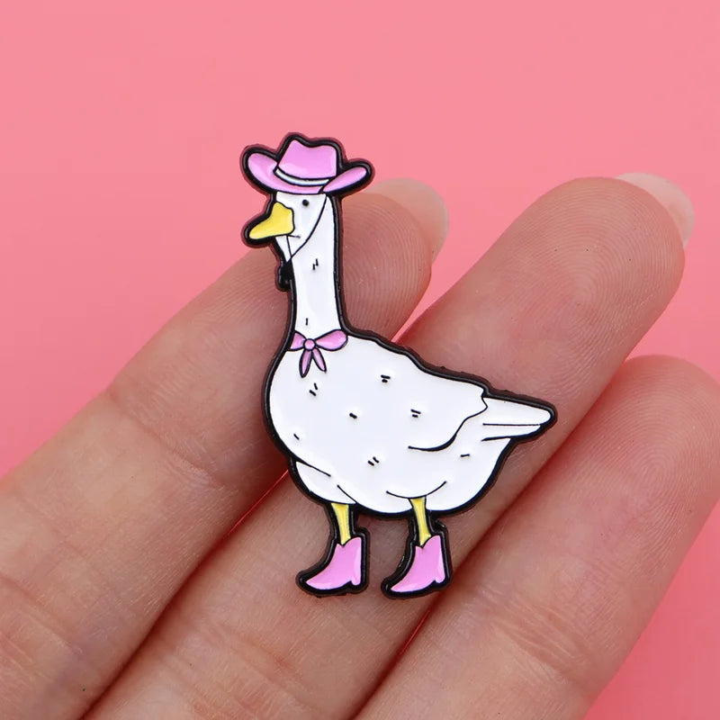 Funny Goose Enamel Pin Cartoon Duck Quotes Brooch for Coat Women’s Jewelry Gift
