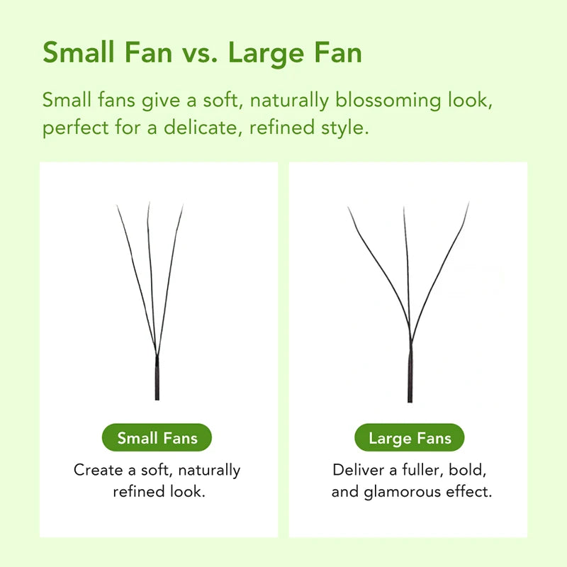 False Eyelash Extensions W-Shaped Volume Fans - Natural Dense Faux Mink, DIYLash
