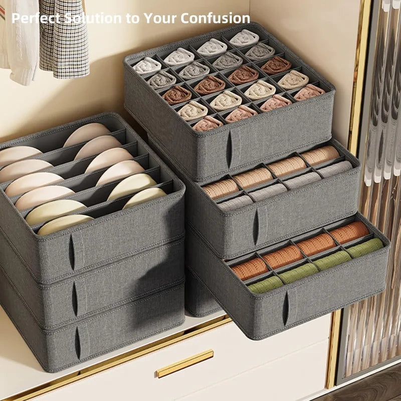 Foldable Underwear and Closet Organizer Storage Box - Multi-Color