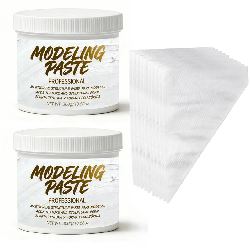 300g Textured Modeling Paste for Artists - Quick-Dry, No-Crack Acrylic Medium