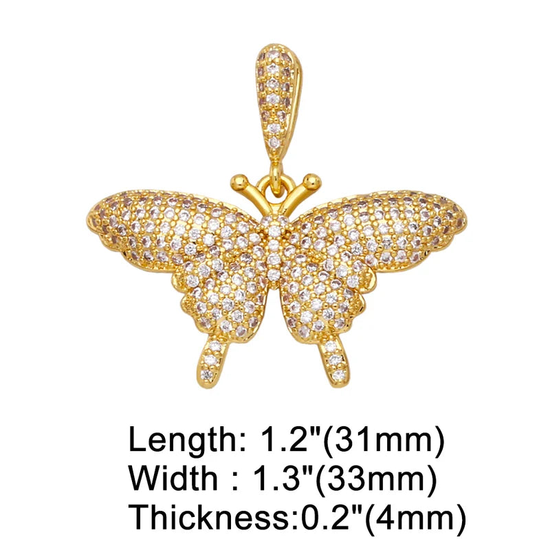 Multicolor Butterfly Pendant Jewelry Making Kit Handmade Copper Gold Plated Necklace & Bracelet DIY