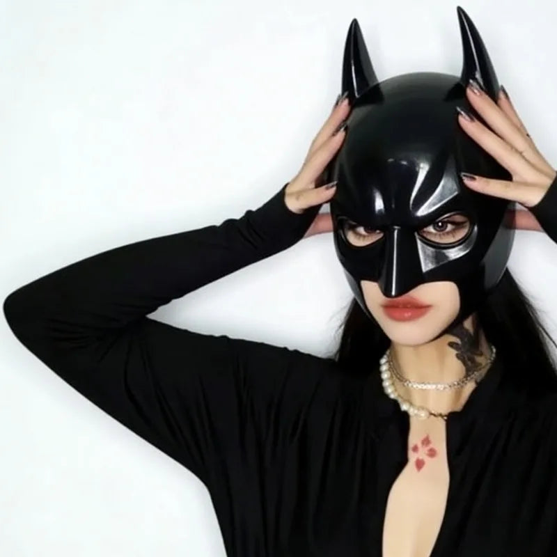 Full Face Bat Masquerade Mask Latex Costume Headgear for Halloween & Parties