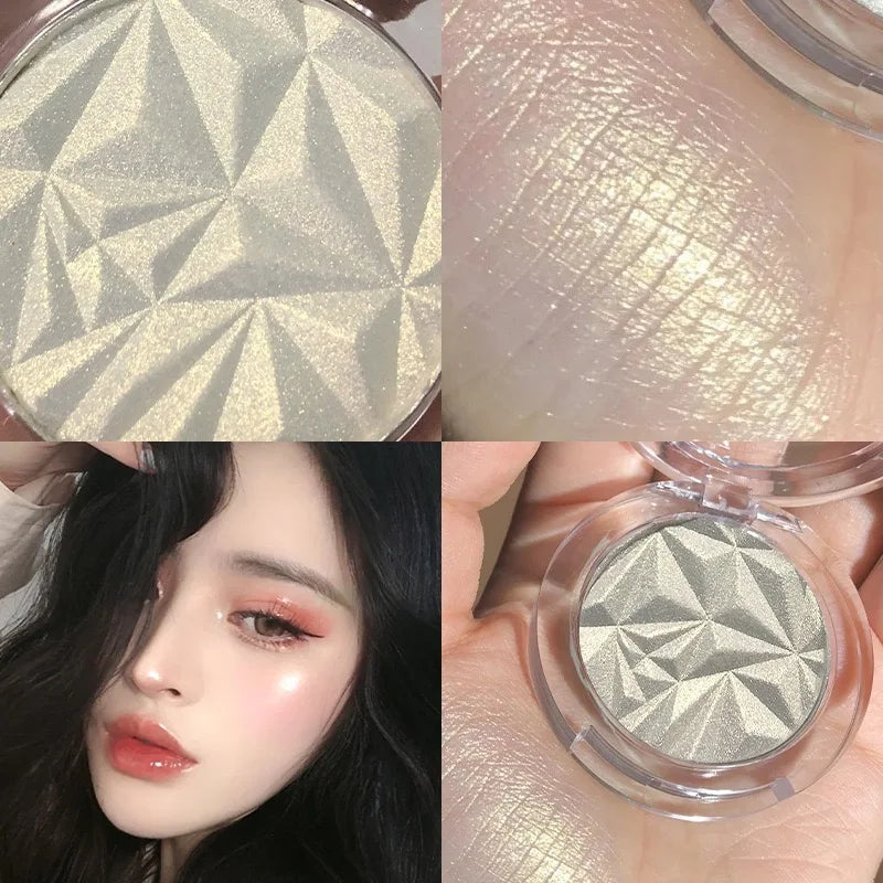 Shimmer Diamond Glow Highlighter Palette - 2-Color Natural Radiance for Face & Makeup