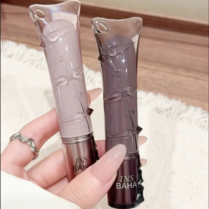 Glossy Lip Plumper & Lip Mud Set - High-Shine Non-Sticky Lip Gloss, Water-Glow Lipstick, Long-Lasting Makeup