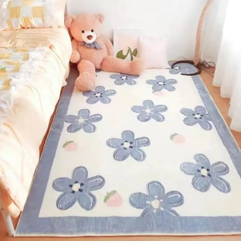 Girl Pink Imitation Cashmere Rug - Plush Bedroom & Living Room Decor