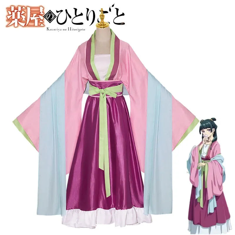 Anime Apothecary Diaries Cosplay Costume and Wig Set for Halloween & Events