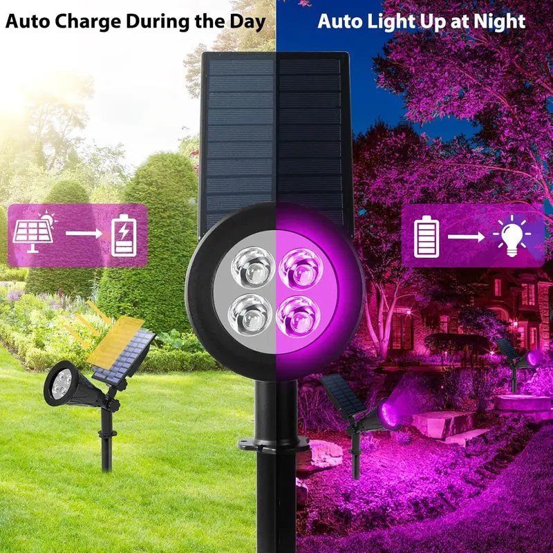 4LED Solar Outdoor Landscape Garden Lights IP65 Wall Tree Decor for Glow Party