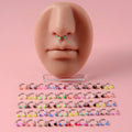 50 Pcs Colorful Horseshoe Nose Rings Set Body Jewelry Steel Acrylic Piercing Studs