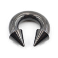 Nose & Septum Piercing Ring Set - Large Gauge Stainless Steel Spike Hoop
