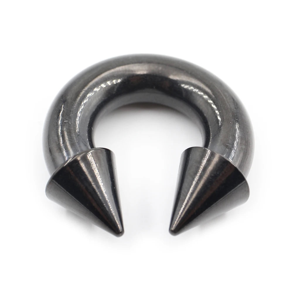 Nose & Septum Piercing Ring Set - Large Gauge Stainless Steel Spike Hoop
