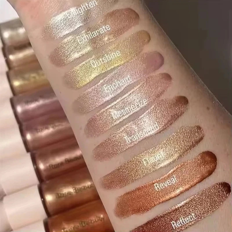 Silky Touch Highlighter & Liquid Blush Palette - Long-Lasting Oil Control Makeup