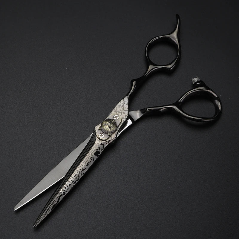 6-Inch Damascus Barber Scissors for Hair Cutting & Thinning - Professional Styling Tools