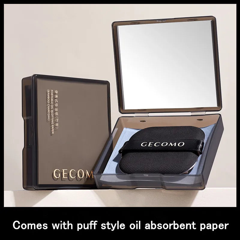 Oil Absorbing Facial Blotting Paper with Mirror - Portable Sebum Control Sheets
