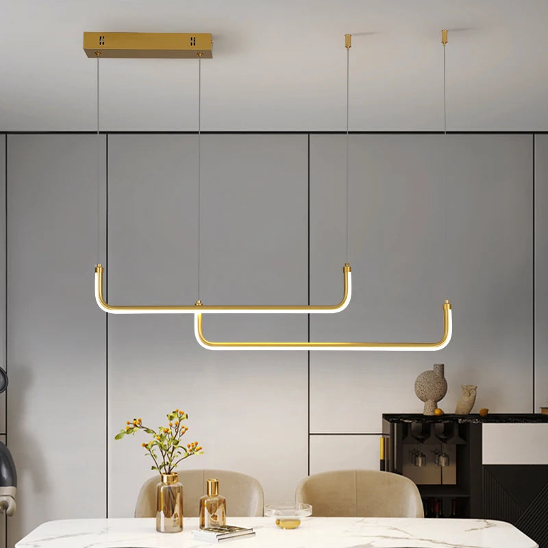 Modern LED Pendant Light Fixture for Dining Room Adjustable Height Energy Efficient