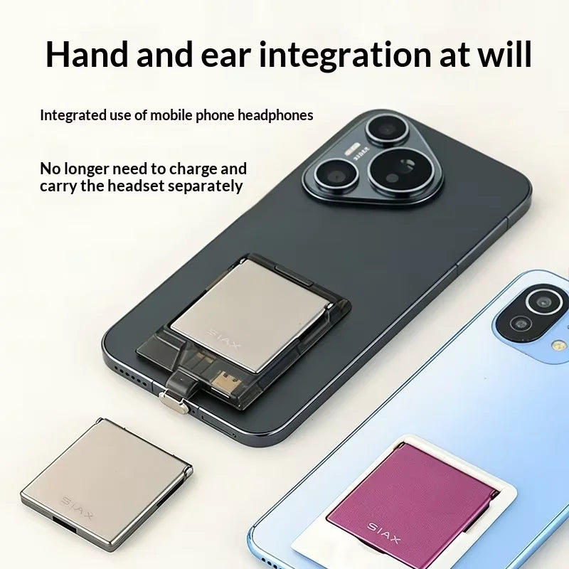 Foldable In-Ear Bluetooth Earphones with Ultra-Thin Portable Headset and 2-in-1 Phone Case