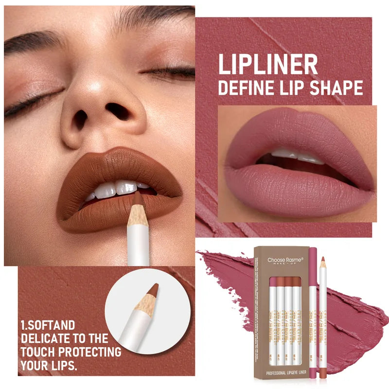 12 Colors Waterproof Matte Lip Liner Set Long Lasting Non-Transfer Lip Contour Pencil