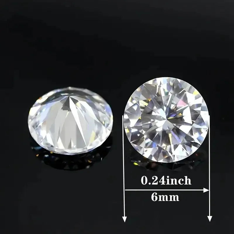 50pcs 6mm White Round Cubic Zirconia Loose Stones for Jewelry Making
