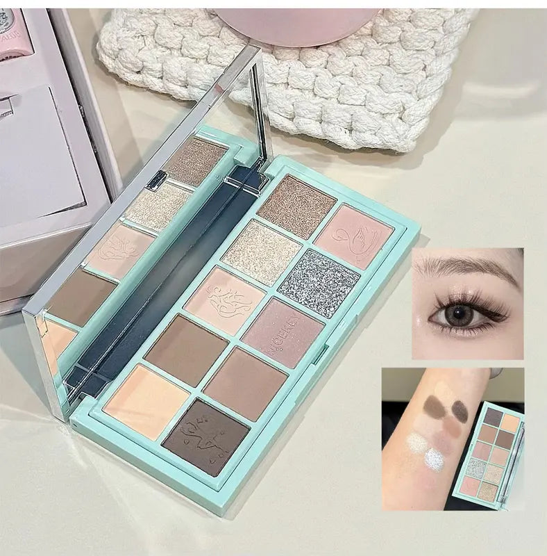 Makeup Kit with Lip Gloss Face Blush Powder Eye Shadow & Contour Palette - Includes Necklace