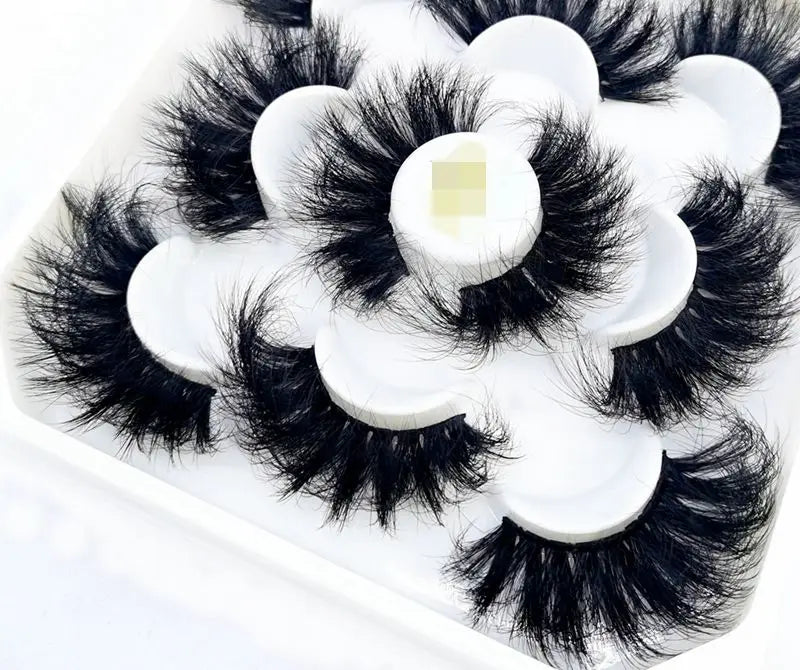 Full Strip Mink Lashes 25mm Wispy Thick Natural False Eyelash Sets