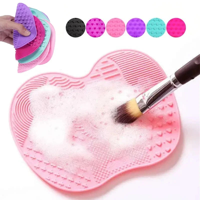 Silicone Makeup Brush Cleaner Pad - Multi-Color, Gentle & Durable