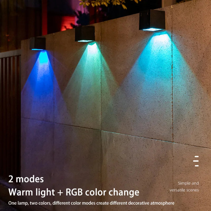 Solar Wall Light Outdoor Garden Fence Lamp Waterproof IP65 Decor