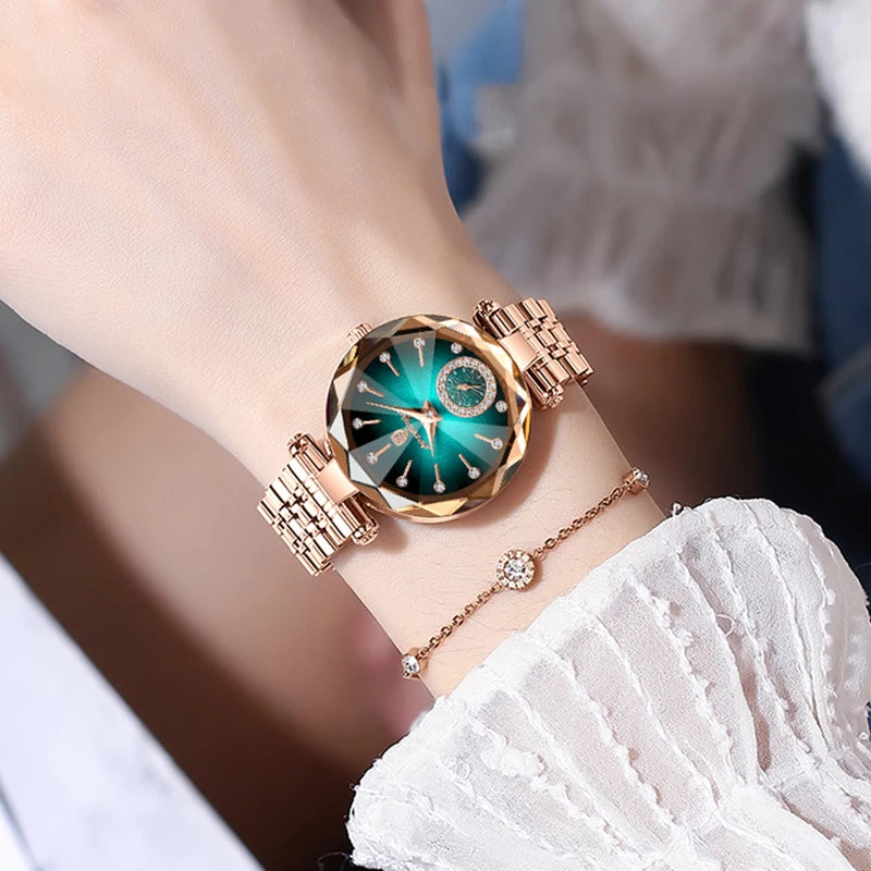 Luxury Women's Quartz Watch Waterproof Stainless Steel Casual Wristwatch