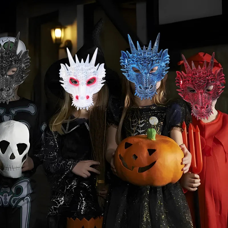 Halloween Dragon Mask Cosplay Prop for Kids Teens Carnival Party Costume Accessories