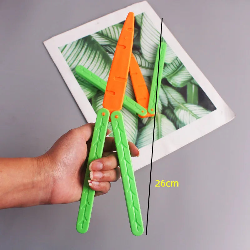 3D Printed Carrot Stress Relief Fidget Toy - Folding Butterfly Claw Knife
