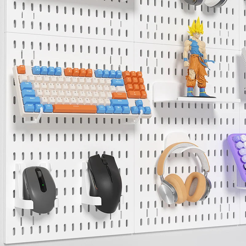 Home Storage Pegboard for Keyboards, Mice & Controllers - Multi Color Options