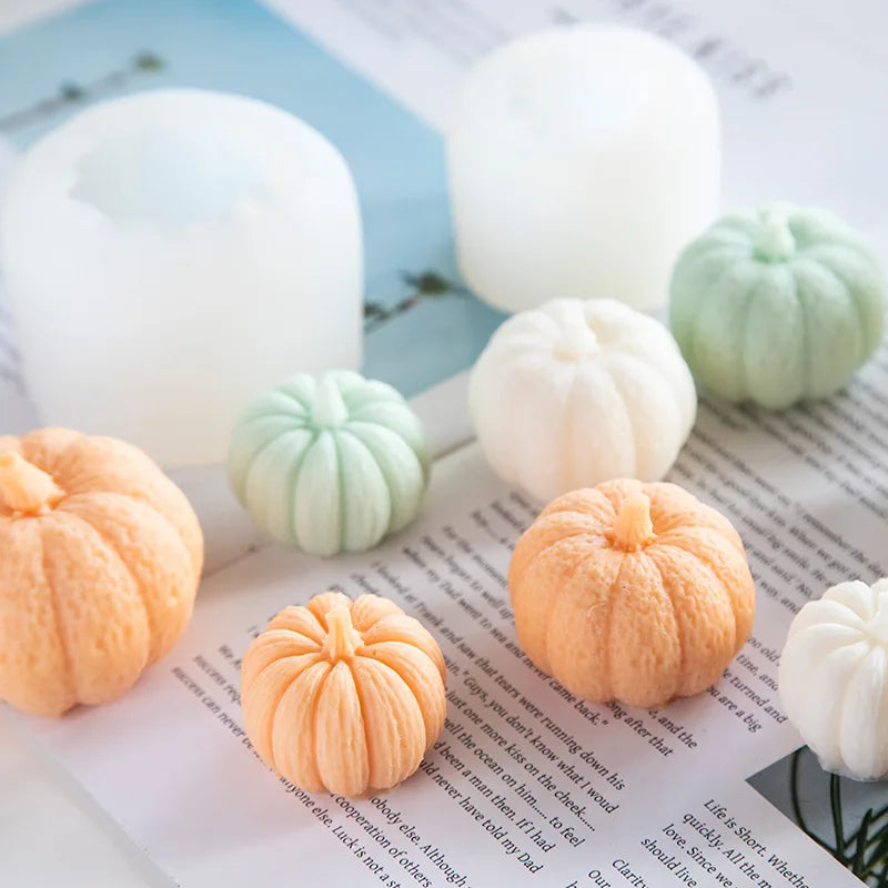 Pumpkin Silicone Candle Molds for Halloween Crafts & Baking - Multiple Colors