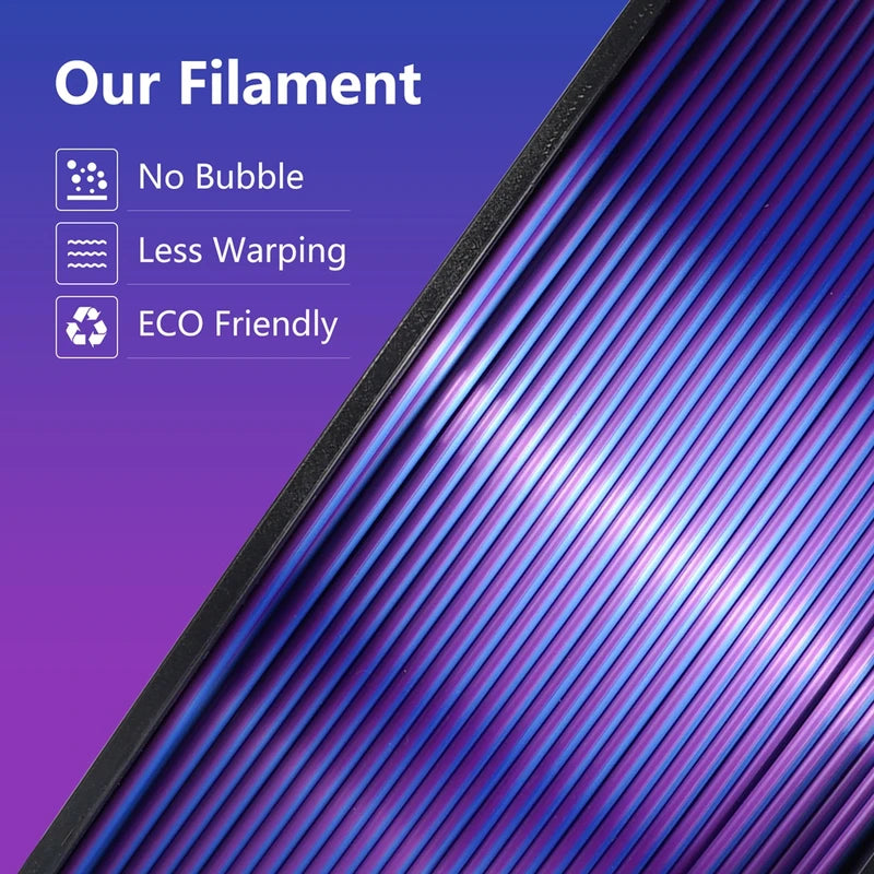 Dual-Color Silk PLA Filament 1.75mm for 3D Printing - 3kg Pack