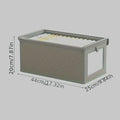 Large Foldable Canvas Storage Box with Clear Window - Space-Saving Closet Organizer