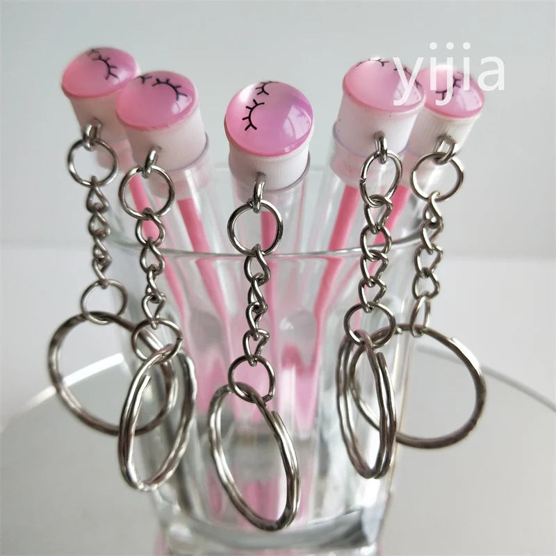 Reusable Mini Lash Comb Tube Keychain - Portable Eyelash & Mascara Brush