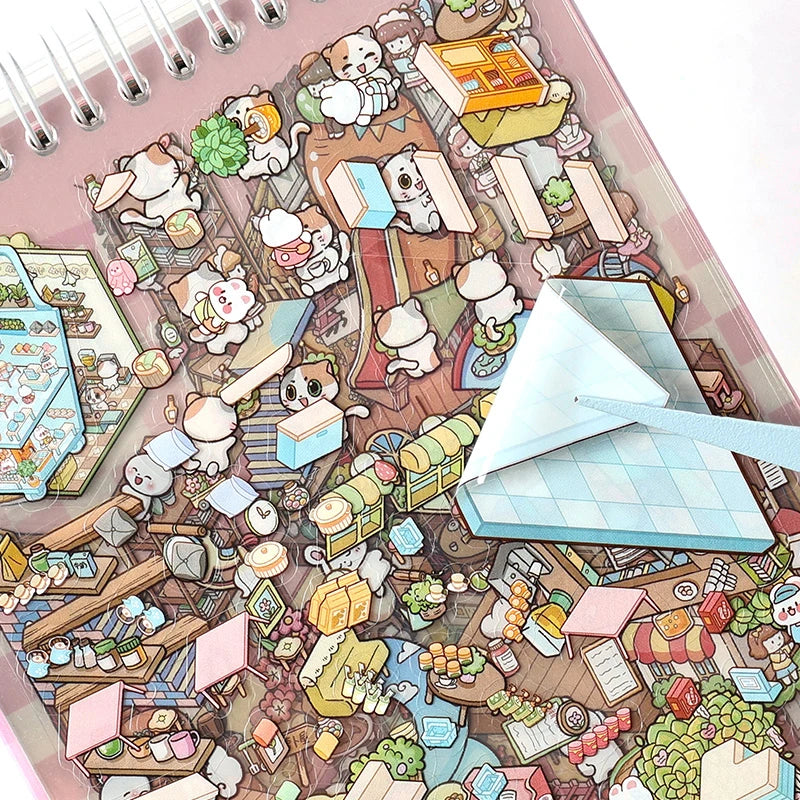 40Pcs Cartoon Sticker Book for Kids DIY The Sims 3D Scene Stickers Gift Stationery