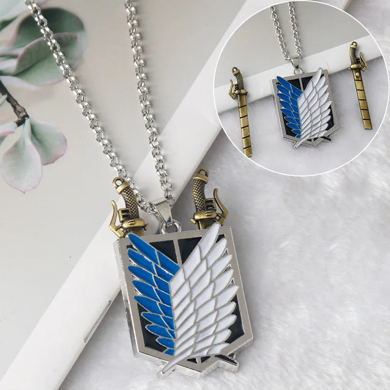 Anime Attack on Titan Logo Keychain Cartoon Car Bag Pendant Accessories