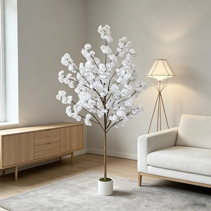 Artificial Cherry Blossom Tree 140-180cm Realistic Home Decor Fake Plant