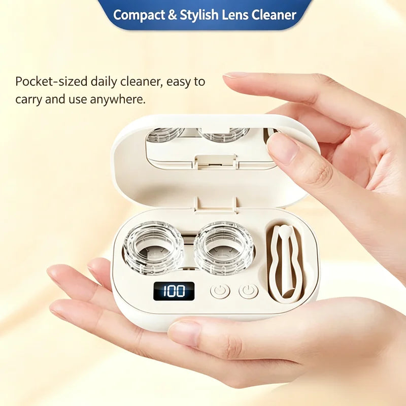 Portable Rechargeable Contact Lens Cleaner Machine for Soft, RGP & Color Lenses