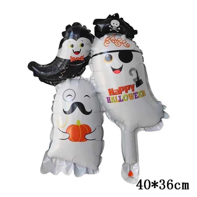 50Pcs Mini Halloween Foil Balloons Ghost Pumpkin Bat Skull Kids Party Decorations